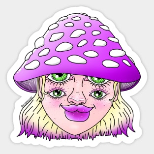 Mushroom Top Lady Sticker